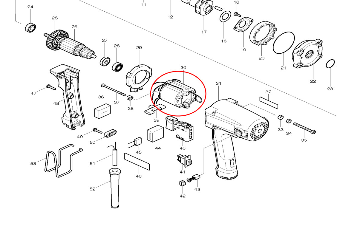 ฟิลคอยล์ บล็อคไฟฟ้า Makita มากีต้า รุ่น TW0200 [#30] (แท้) ##(*)