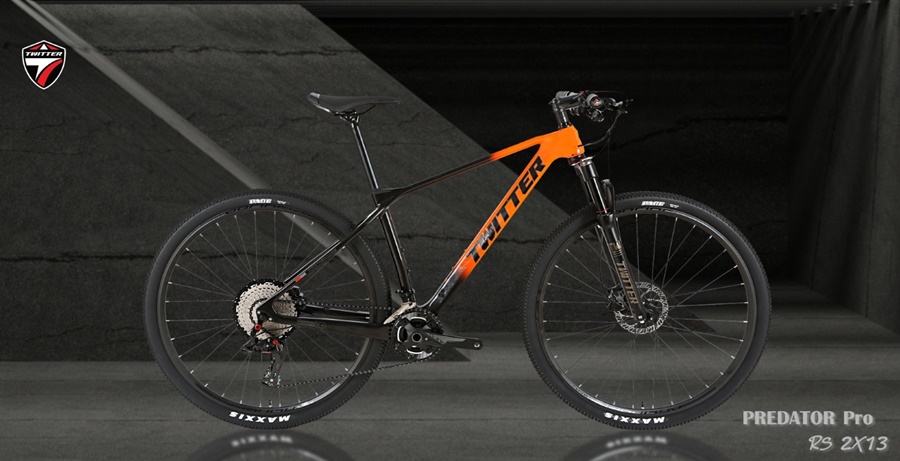 จักรยานเสือภูเขา TWITTER Predator PRO RS26 2* 13-speed Retrospec, 29er เฟรมคาร์บอน, Boost 148