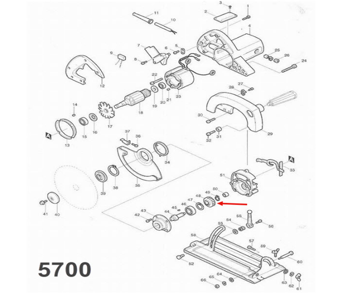 เฟือง เลื่อยวงเดือน มากีต้า Makita 5700 Pn.221694-0 (แท้) ##
