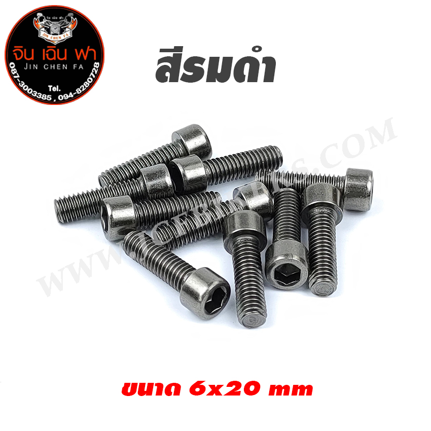น็อตแต่งไทเทเนี่ยม 6x20 (เบอร์ 10) อย่างดี ตัวล่ะ 25 บาท