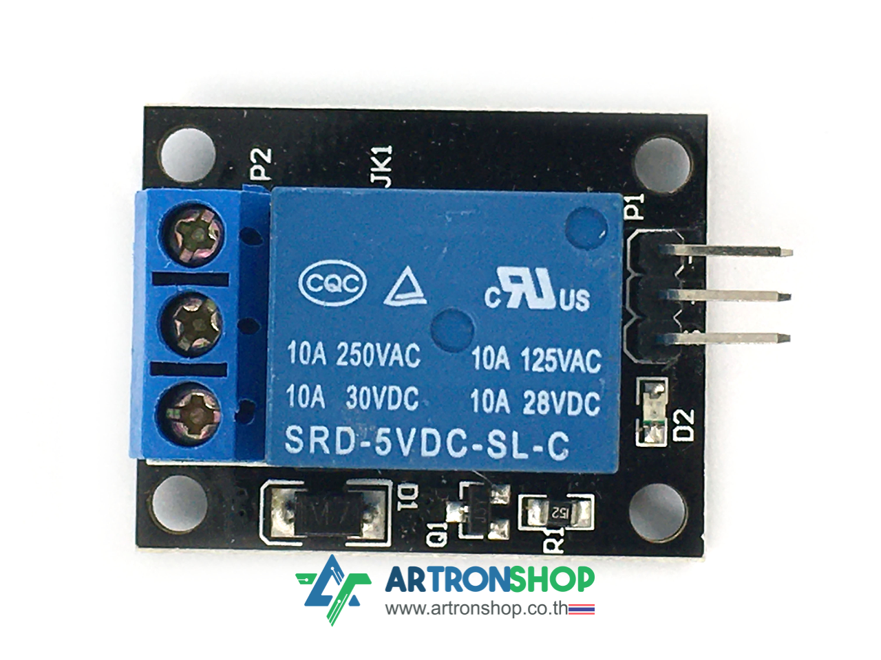 บอร์ดรีเลย์ 5V 1 ช่อง มีรูยึดน๊อต