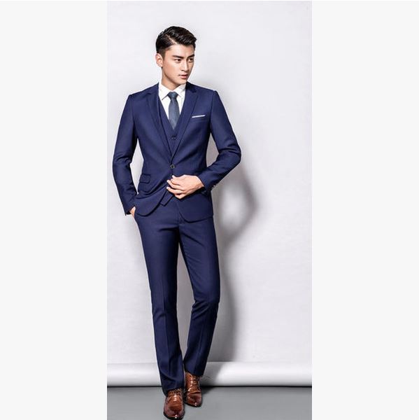 พร้อมเช่า ชุดสูทชาย สีน้ำเงินกรมท่า แบบเนี๊ยบ งานเกรดเจ้าบ่าว