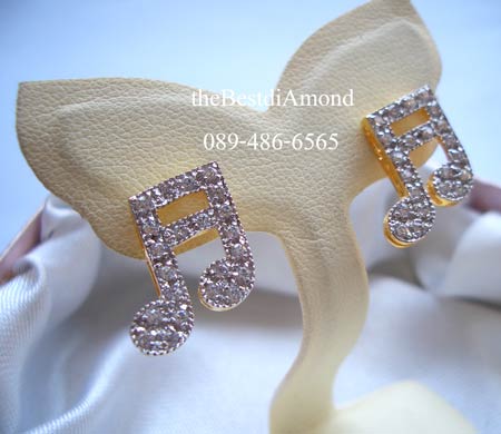 BE431+++ต่างหูตัวโน้ต+++เก๋ เท่ห์ โฉบเฉี่ยว แบบน่ารักมากๆๆค่ะ ฝังแบบจิกไข่ปลา แพรวพราวเชียวค่ะ