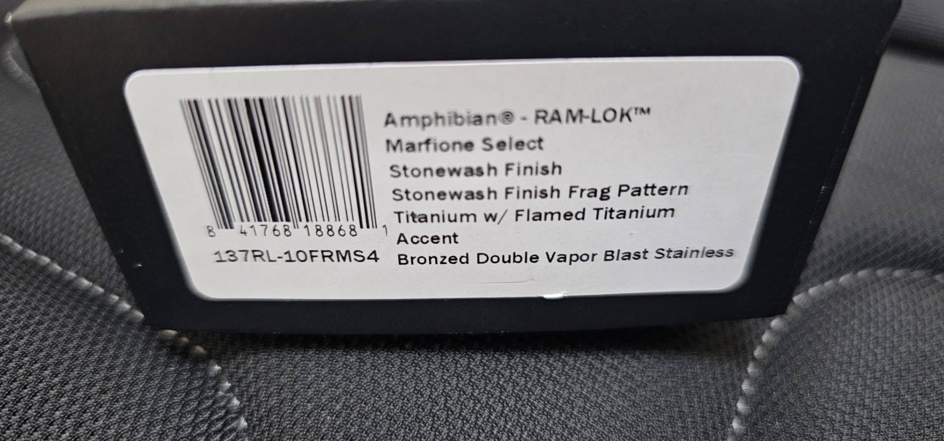 Microtech Marfione Select Amphibian RAM-LOK Manual Folding Knife 3.875" Bohler M390MK Stonewashed Clip Point Plain Blade and Frag Titanium Handles, Flamed Titanium Accents, AXIS/Crossbar Lock