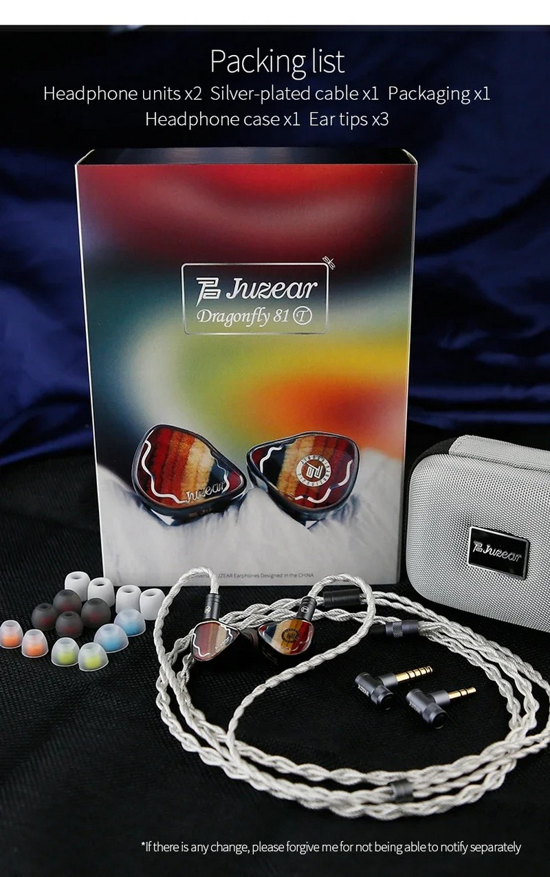 JUZEAR Dragonfly81T หูฟัง IEMs Hybrid 9 ไดรเวอร์ 1DD+8BA ประกันศูนย์ไทย