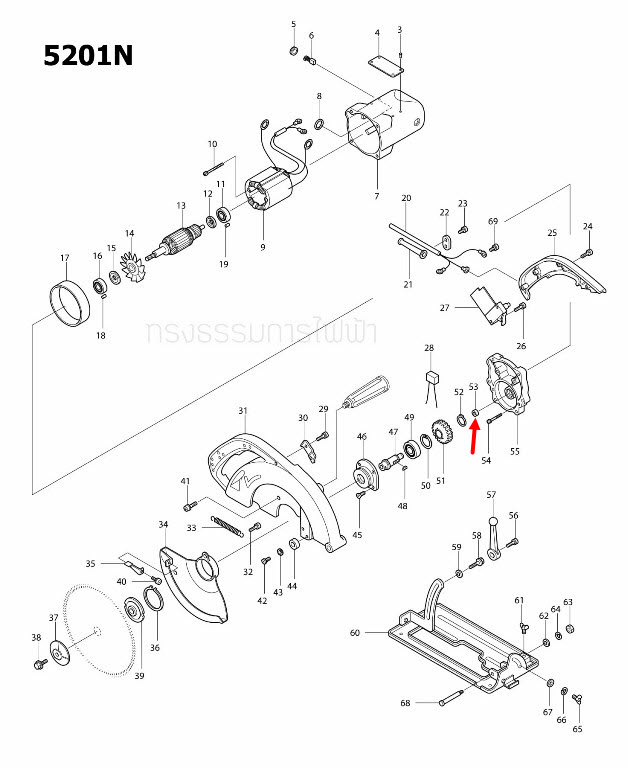 ลูกปืนเข็ม เครื่องเซาะร่อง Makita 3501N [#24], 5103N [#36], 5201N [#53] Pn.212101-4 (แท้) ##(**)