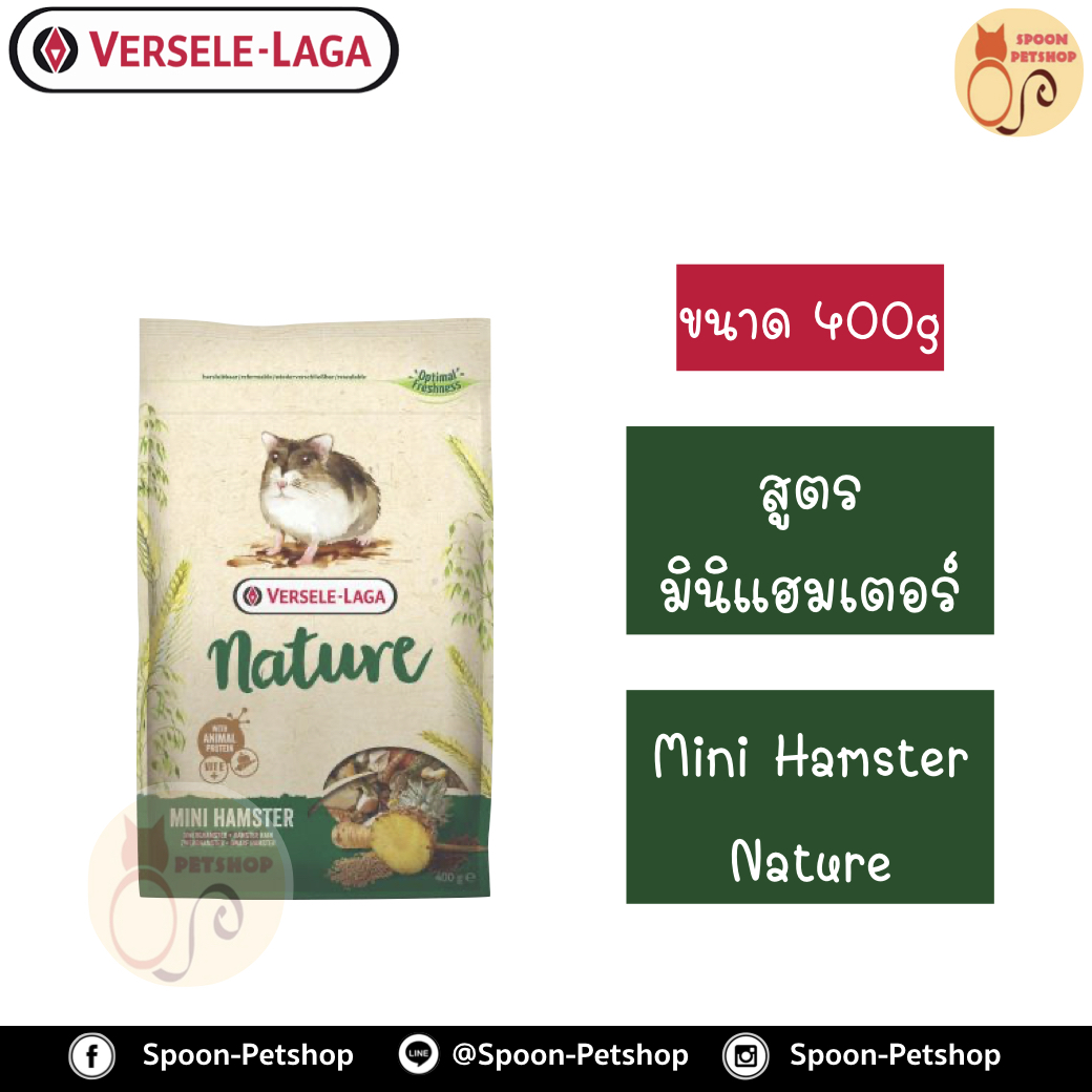 Versele Laga อาหารหนู Mini Hamster แฮมสเตอร์ มินิ สำหรับแฮมสเตอร์โต 400g