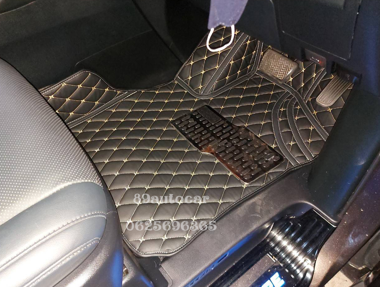 พรมรถตู้ Toyota vellfire 2021-2022 ปูพรม6D สีดำด้ายทอง เต็มคัน