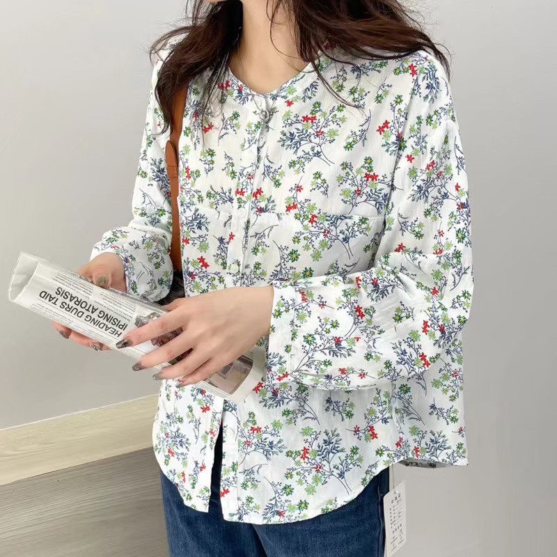 เสื้อผ้าฝ้ายลายดอกไม้