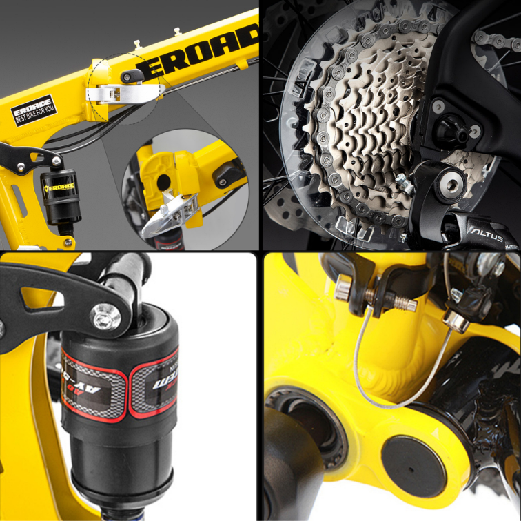 จักรยานพับ EROADE Power Mech-X1 จักรยานเสือภูเขาสไตล์ German โช้คคู่ เฟรมอลูมิเนียม ดิสก์เบรก ระบบเกียร์ Shimano 24sp, ล้อ 26นิ้ว