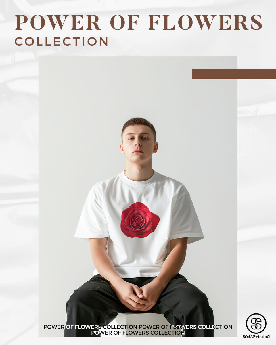 เสื้อยืด สีขาว พิมพ์ลาย ดอกกุหลาบสีแดง 🥀 รหัส TSA00567 #เสื้อ #เสื้อยืด #SOdAPrintinG #ดอกกุหลาบ
