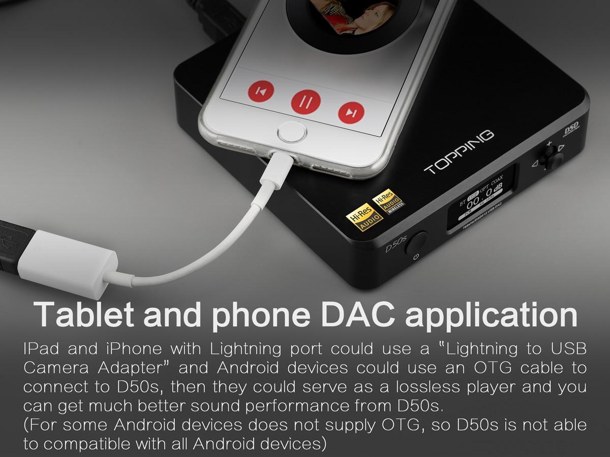 ขาย TOPPING D50s DAC ตั้งโต้ะระดับ Hi-Res รองรับ Bluetooth 5.0 , 32Bit/768kHz , DSD512 , LDAC