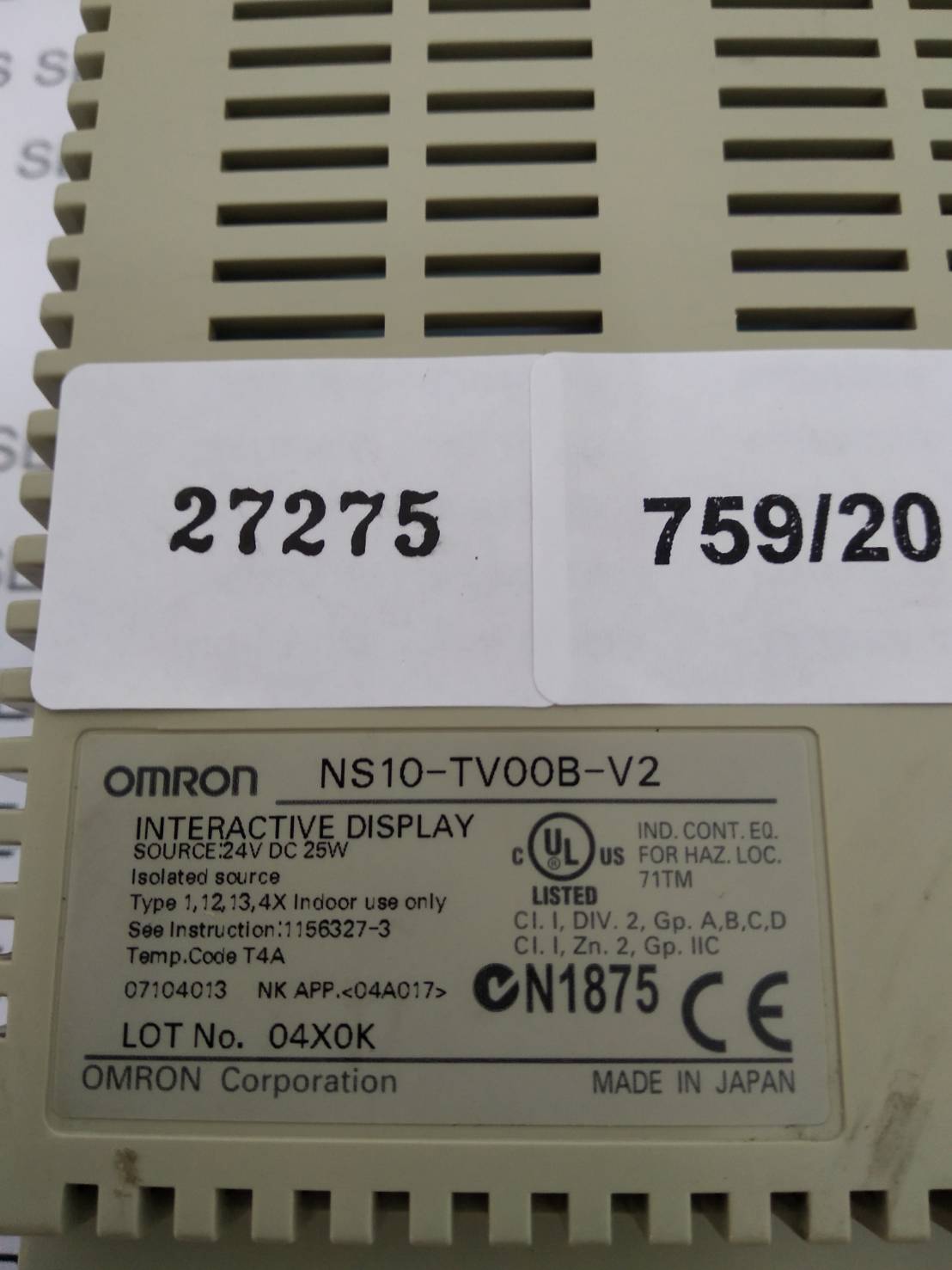 NS10-TV00B-V2 LCD TOUCH SCREEN " OMRON "