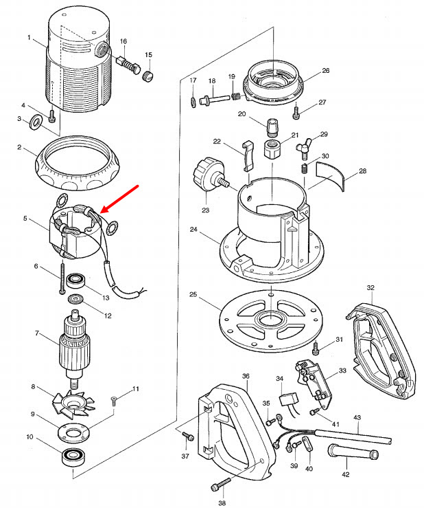 ฟิลคอยล์ เราท์เตอร์ Makita มากีต้า 3600H Pn.523348-8 (แท้) ##