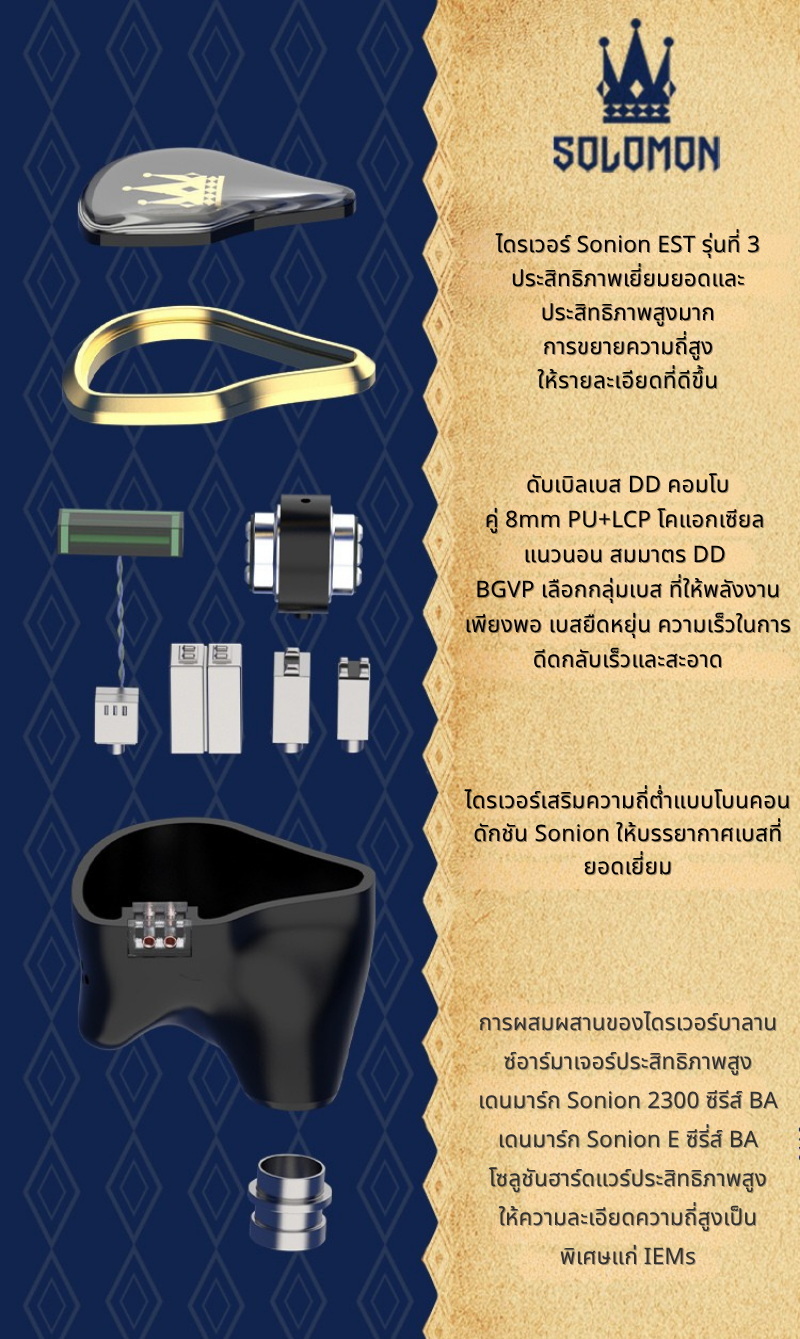 BGVP Solomon หูฟัง IEMs เรือธง 9 ไดรเวอร์ 2DD+3BA+2EST+2BC ระดับไฮเอนด์จาก Sonion ประกันศูนย์ไทย