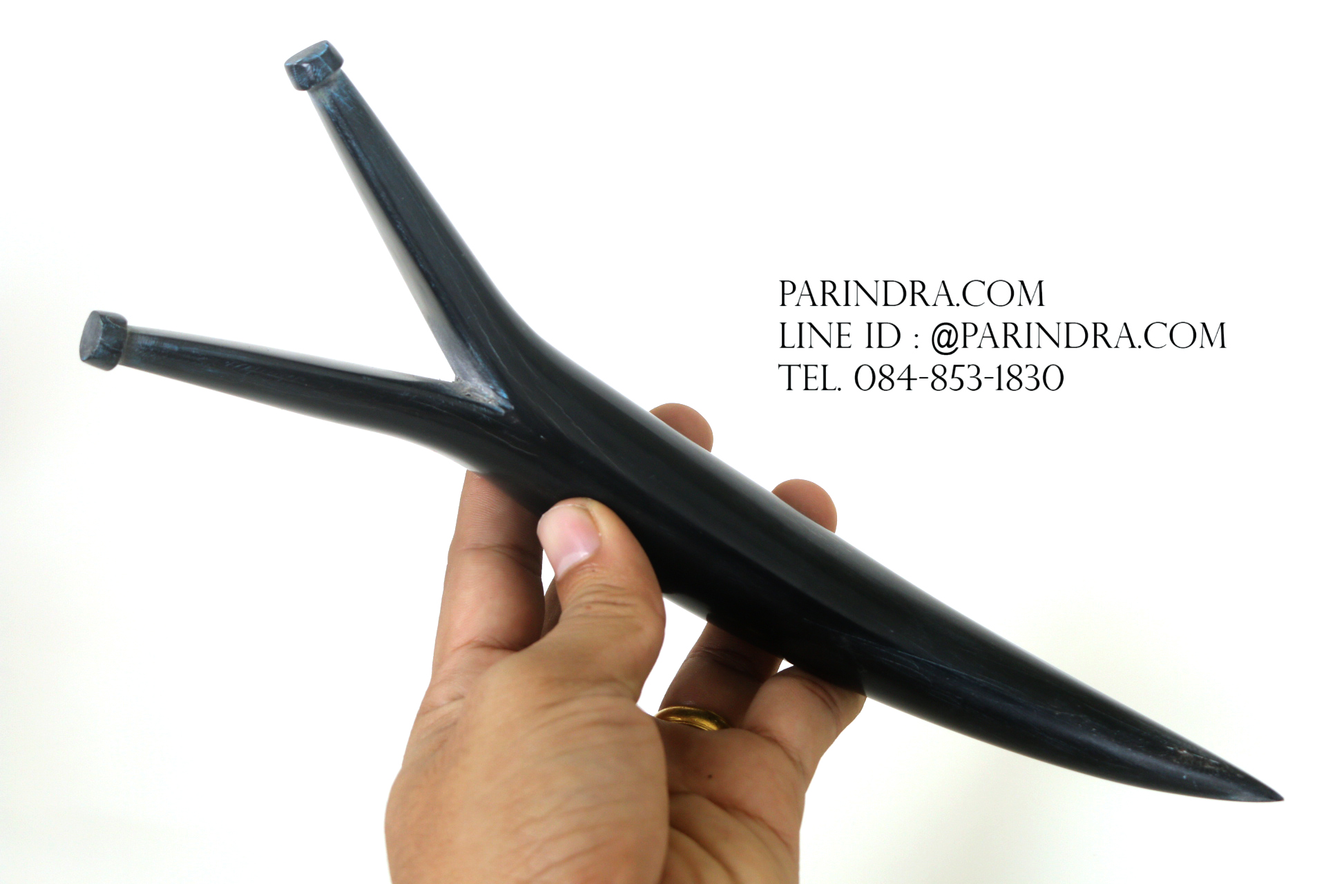 หนังสติ๊กเขาควายตัน สีดำสนิท โค้งงอ เข้ารูปสวยงาม #BAF003