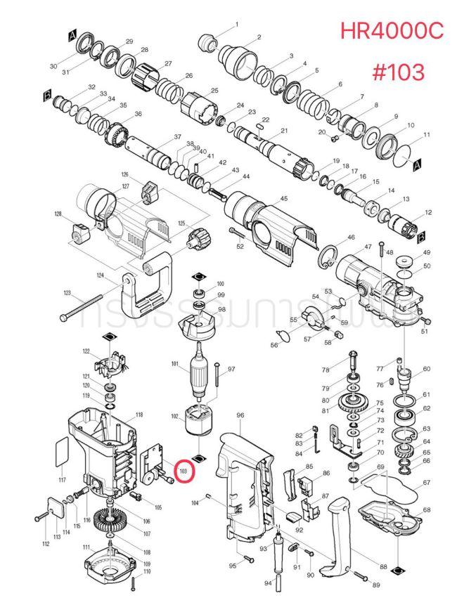 CONTROLLER สว่านโรตารี่ Makita มากีต้า HR4000C [#103] Pn.631590-8 (แท้) ##