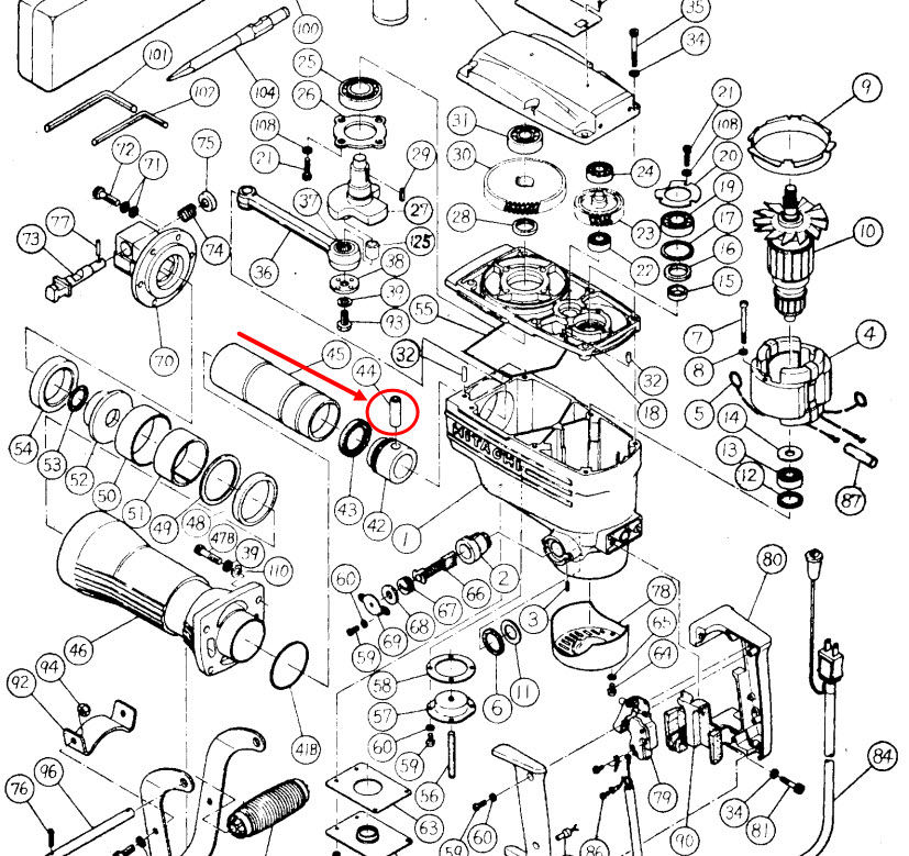 สลักลูกสูบ แย็ก มากีต้า HM1302, HM1305, HM1306, HM1307C ฮิตาชิ PH65A(Ø12mm.) #I9