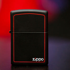 ไฟแช็ค Zippo แท้ ดำของแดง "Zippo 218ZB, Red Border, Black Matte " แท้นำเข้า 100%