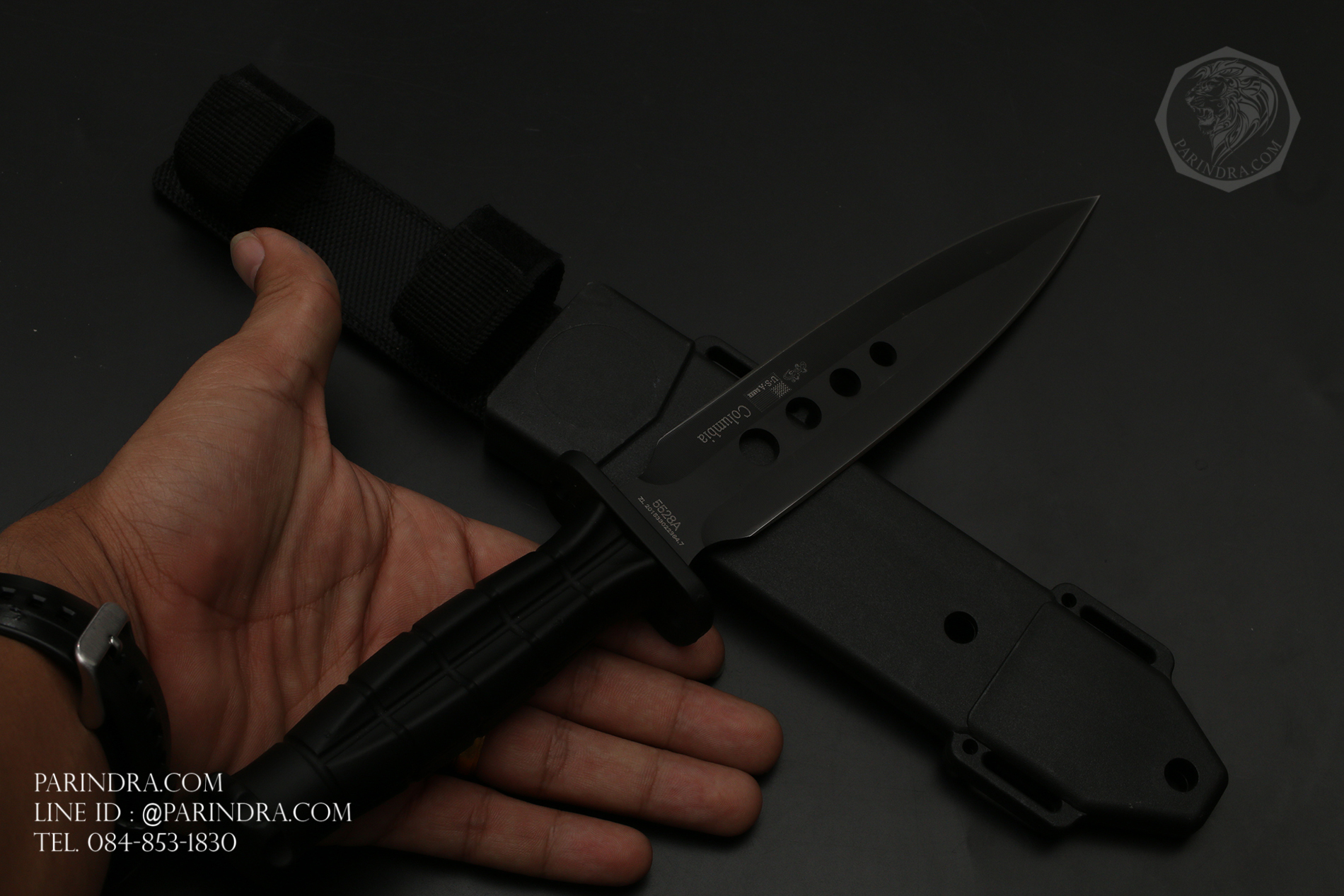 มีดใบตาย Columbia รุ่น 5528A ใบมีสองคม พร้อมปลอกมีด พร้อมใช้