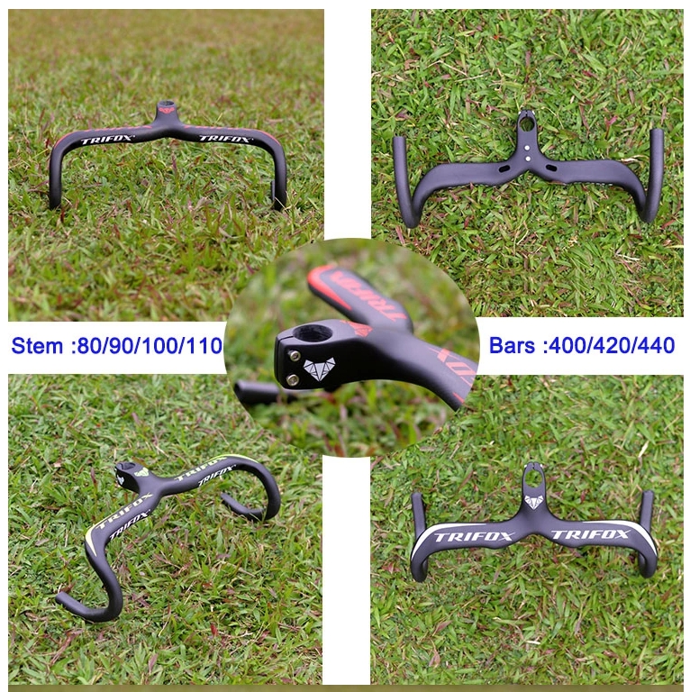 แฮนด์หมอบ TRIFOX TL-CHB10 New Full Carbon Bicycle Stem Handlebar Road Bikes Carbon Integrated