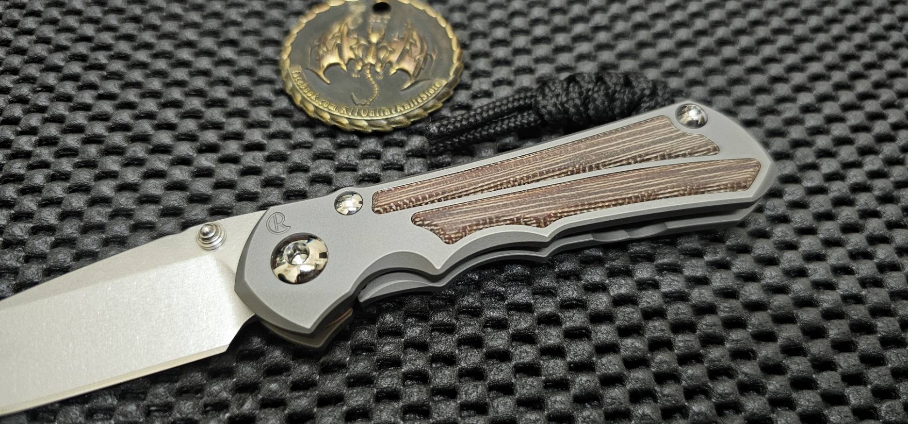 Chris Reeve Small Inkosi lnlay Drop Point Natural Canvas Micarta Glass Blasted CPM Magnacut