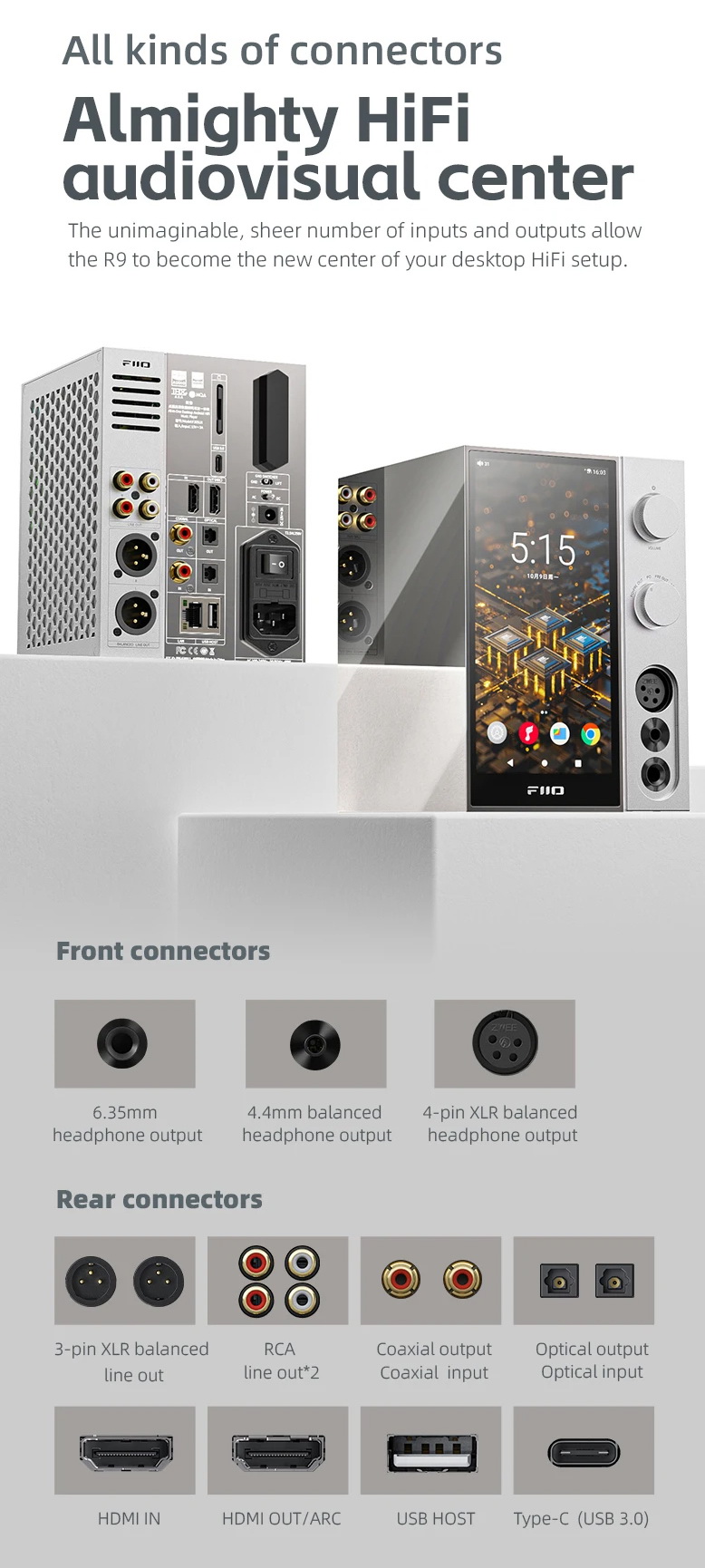 FiiO R9 เครื่องเล่นเพลงสตรีมมิ่งตั้งโต๊ะ DAP+DAC+AMP ครบจบในตัว รองรับ MQA, Roon Ready ประกันศูนย์ไทย