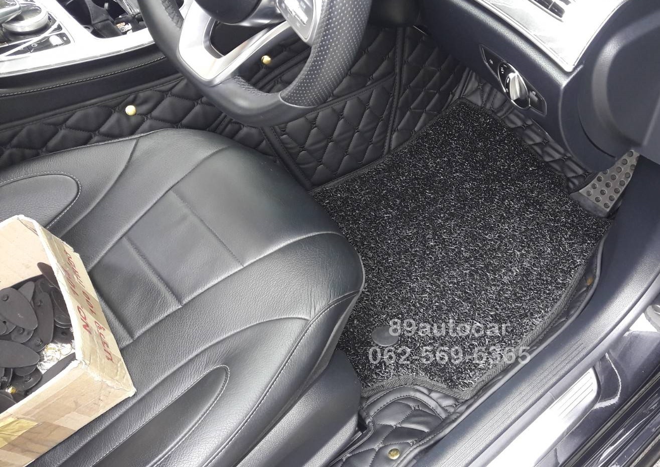 พรมรถยนต์ Benz CLS300d ปูพรม7D สีดำล้วน + พรมดักฝุ่นสีดำ เข้ารูป เต็มคัน