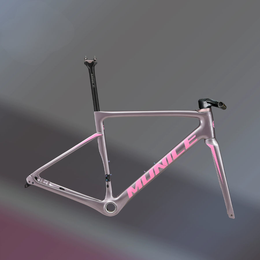 Munice R2PB Flat Bar Carbon Road Frame – Ultra-Light 980g, Toray T800 + M46, Disc Brake Compatible, 700C, 9 Colors | 5-Year Warranty