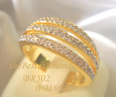 BR502 +++แหวนแถวเริ่ดหรูอีกวง คราวนี้มาทีเดียว 3 แถวเลยค่ะ ใส่แล้วสวยเริ่ด iNtrend ฝังแบบmicrosetting กำลังฮิต รหัส BR502RD+++