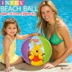 ลูกบอลชายหาด INTEX ลาย Winnie the Pooh หมีพุ อิยอ ทริกเกอร์ (รุ่น INTEX 58025NP) แบบไวนิลเป่าลม เหมาะสำหรับเด็ก 3 ขวบขึ้นไป ขนาด 51 ซม.(20 นิ้ว)