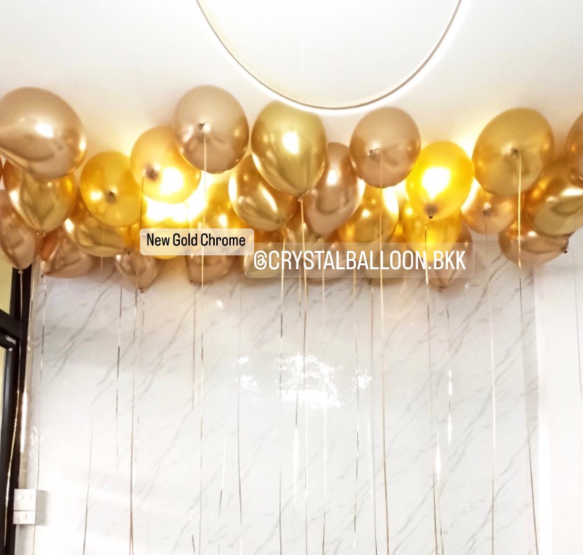ลูกโป่ง New Year ลูกโป่งลอยฝ้าสีทองโครเมี่ยม สีใหม่ 50 ลูก พร้อมตกแต่ง สามารถเปลี่ยนสีลูกโป่งได้