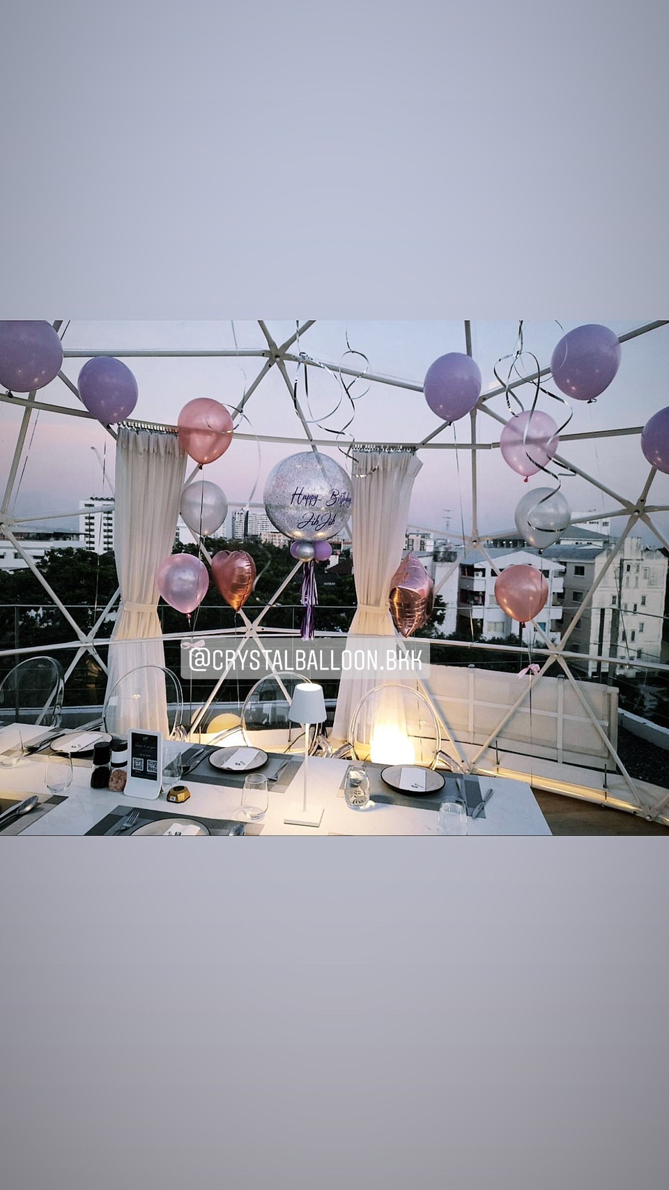 ลูกโป่ง วันเกิด Bubble ขนาด 24" Theme สีมวง-ชมพู พร้อม ช่อลูกโป่ง ช่อ 3 ลูก 2 ช่อ,ลูกโป่งลอยฝ้า 5 ลูก,ฟอยล์หัวใจ 18" 1 ชิ้น,ฟอยล์ดาว 24" 1 ชิ้น พร้อมตกเเต่ง สามารถเปลี่ยนสีลูกโป่ง/เปลี่ยนข้อความ/เปลี่ยนขนาดได้