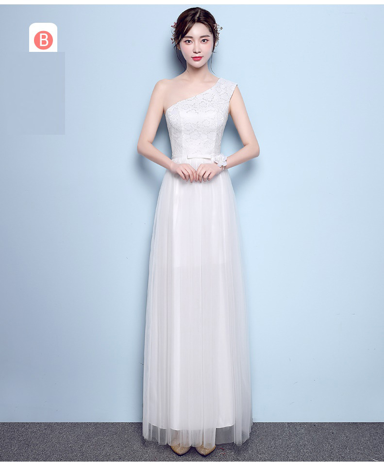 Pre-order เดรส สีขาว ชุดราตรียาว มีหลายแบบให้เลือก (ซิปหลัง)