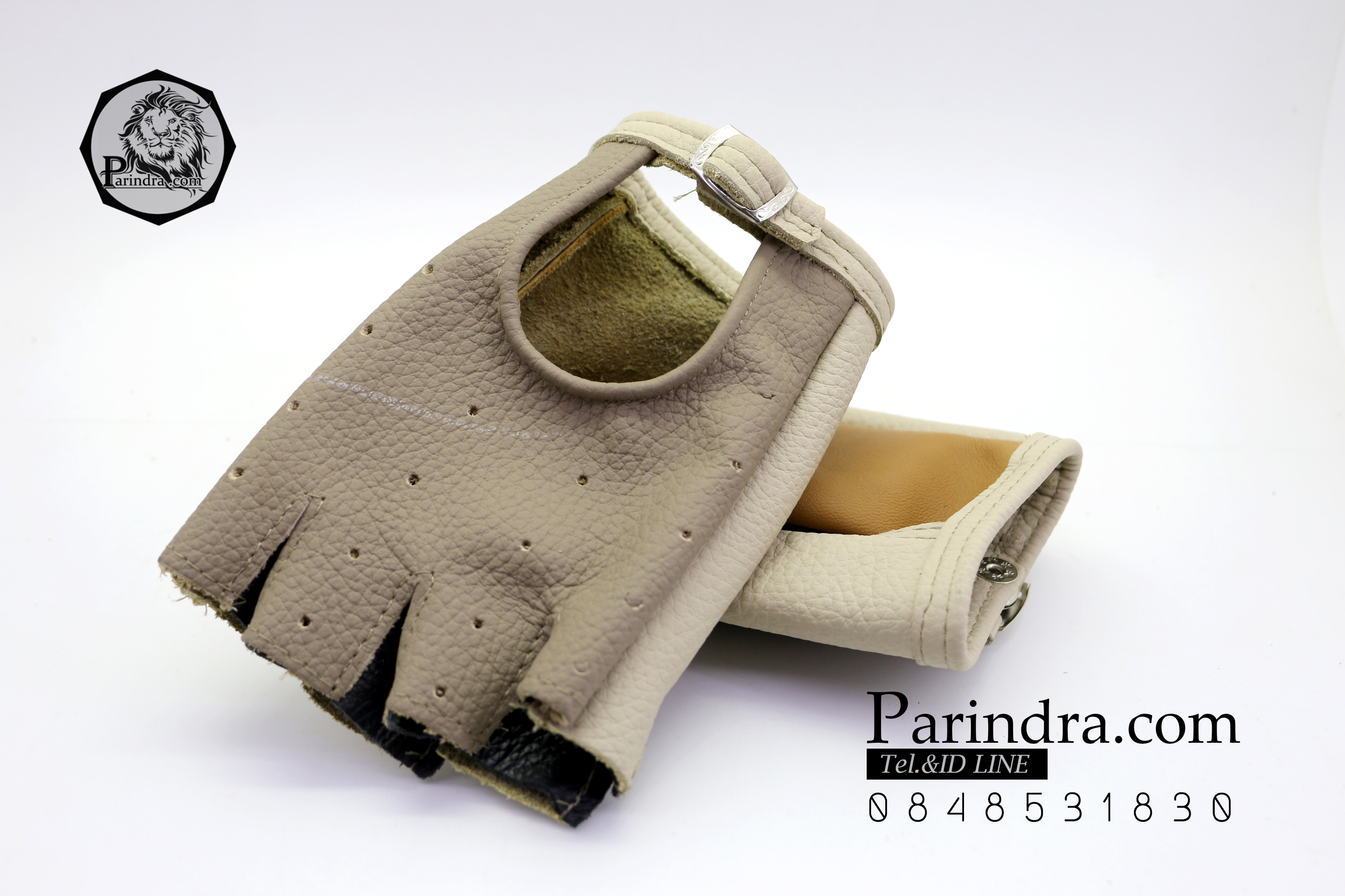 ถุงมือหนังแท้แบบครึ่งนิ้ว