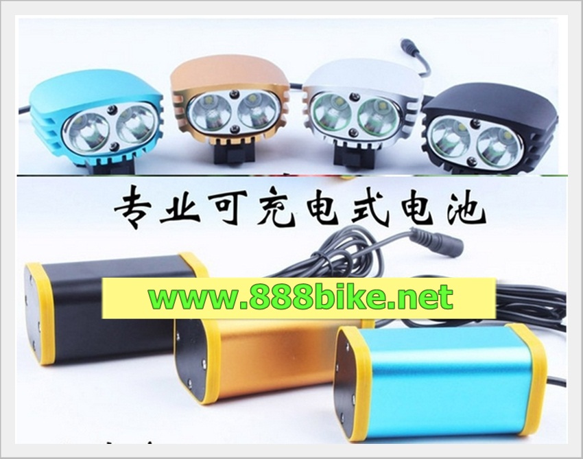 ไฟฉายเอนกประสงค์ ไฟเลด YPD 2 x Cree XM-L U2 LED 4000lm 4-Mode Cool White Bicycle Light