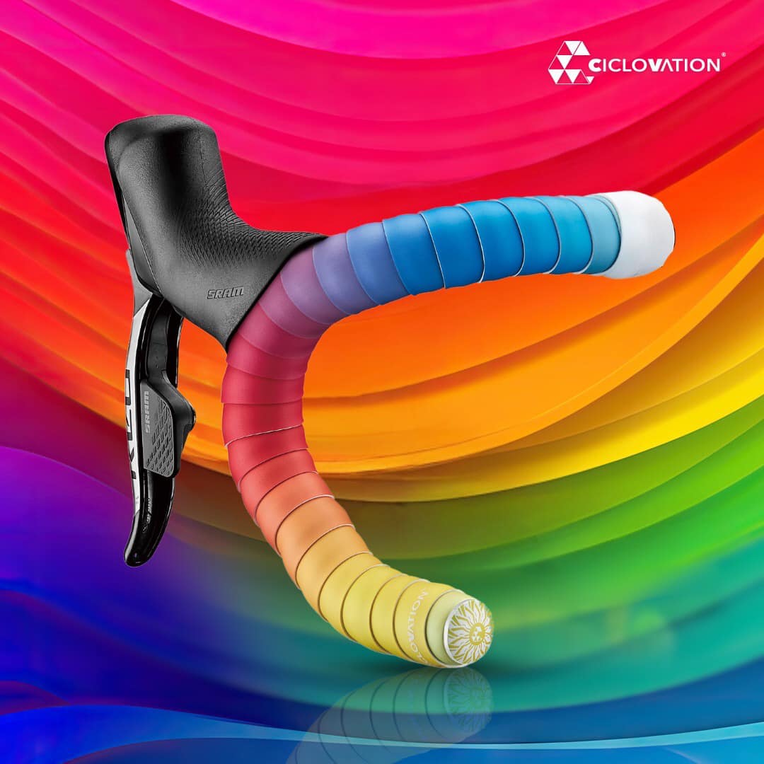 ผ้าพันแฮนด์ CICLOVATION POLY TOUCH OMBRE RAINBOW BAR TAPE