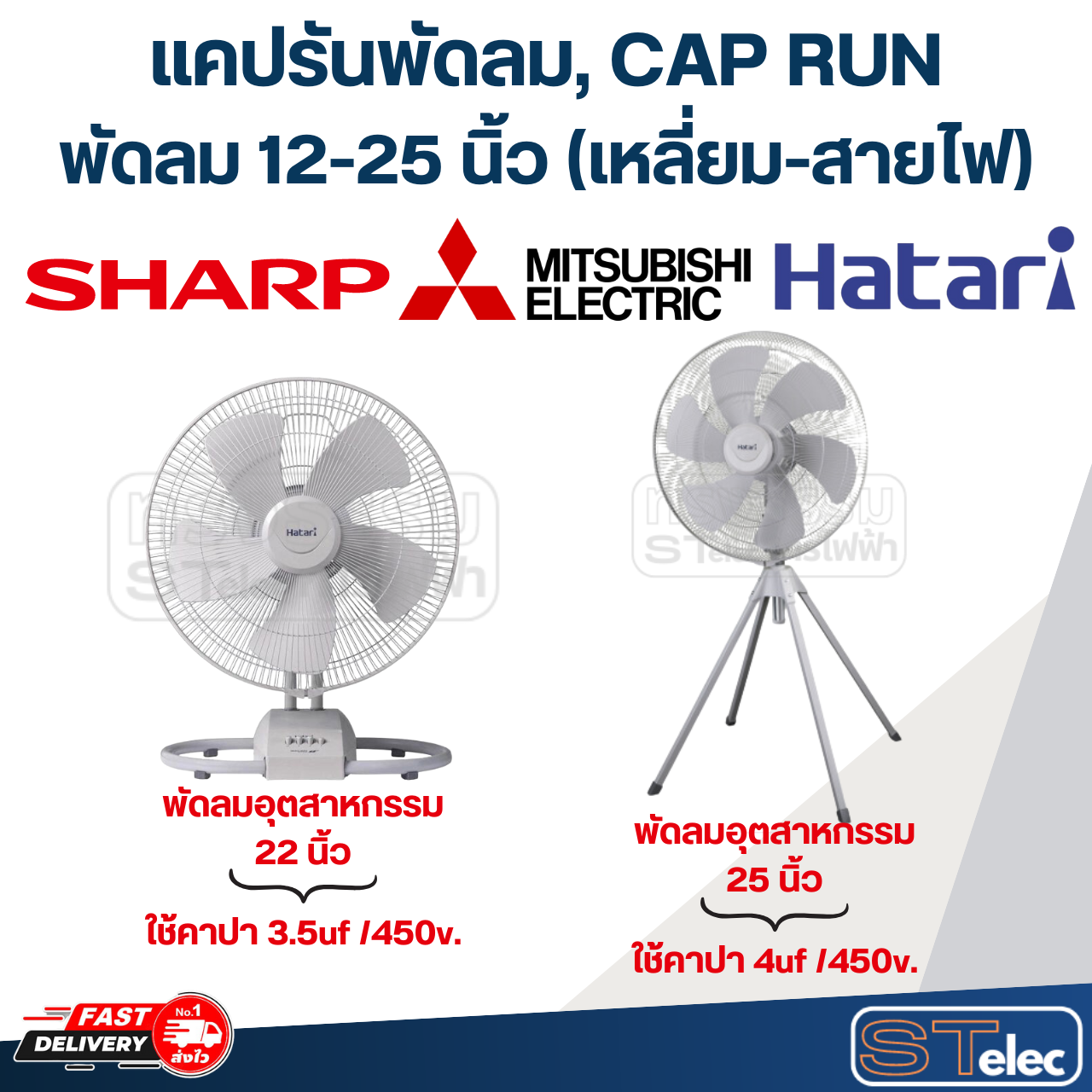 แคปรันพัดลม, CAP RUN พัดลม 12-25 นิ้ว