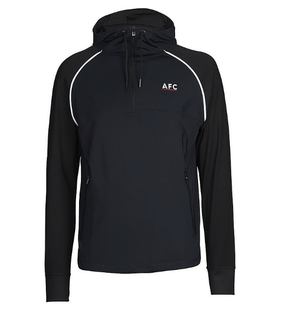 เสื้อฮู้ดอาร์เซนอล Leisure Tricot 1/4 Zip สีดำของแท้