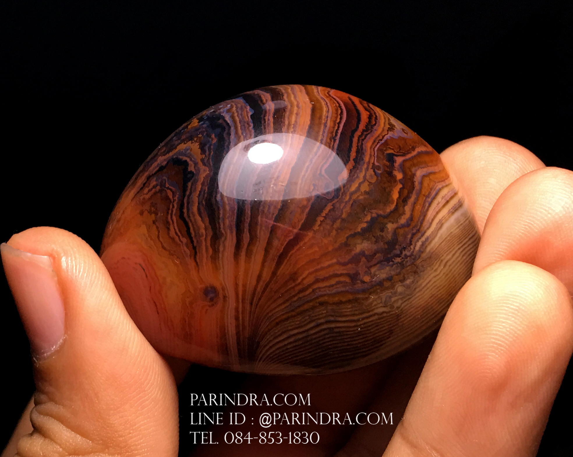 หินอาเกต AGATE แบบก้อน ลวดลายสีน้ำตาลส้ม AGT013