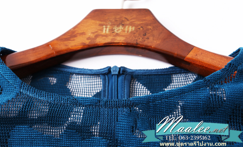 พร้อมส่ง ชุดเดรส/ชุดออกงาน ผ้าเกาหลี ผ้าโปร่งปักแขนยาวลายดอกไม้ สีดำ (ซิปหลัง) L ,4XL