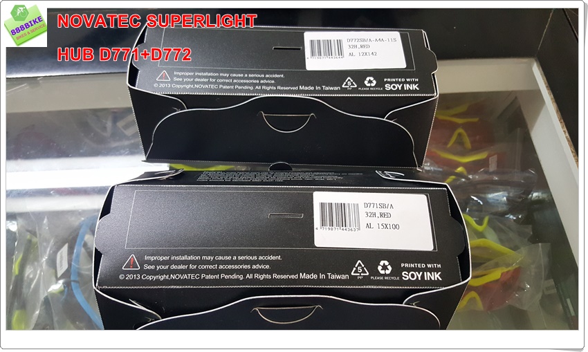 ดุมดิส ดุมเสือภูเขา NOVATEC D771SB(9mm.)+D772SB(10mm.) (หน้า+หลัง) Bearing 2017 Superlight (กล่องพลาสติกสีดำ)