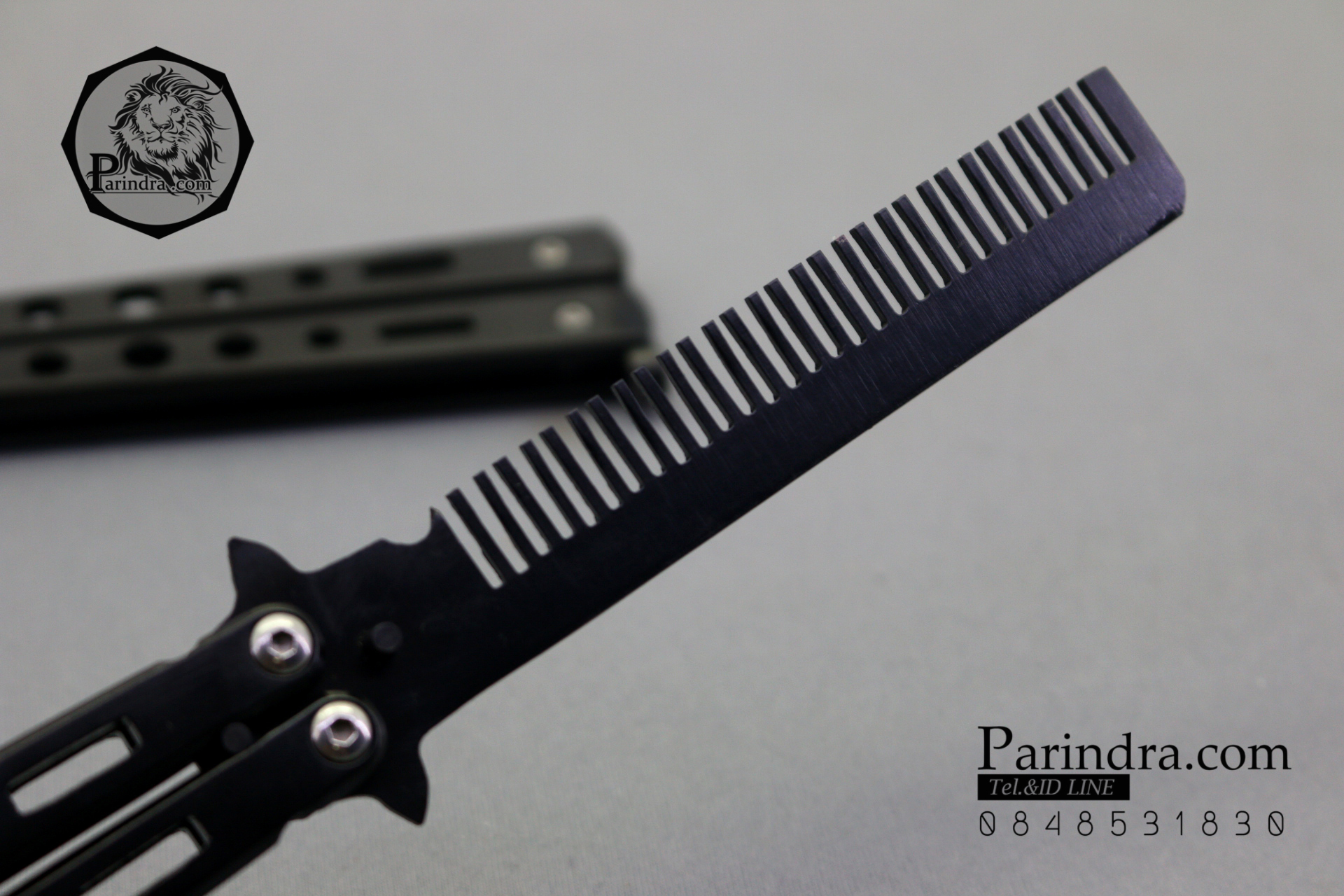 มีดบาลีซอง Balisong มีดควง มีดปีกผีเสื้อใบเป็นหวีสีดำ ขนาด 9 นิ้ว BLA015