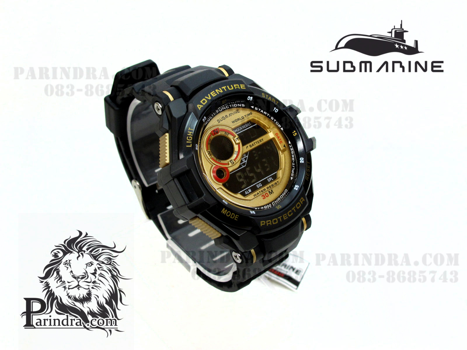 นาฬิกา US submarine รุ่น TP1299M ระบบดิจิตอล สีดำ-ทอง