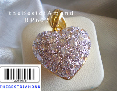 BP602+++จี้หัวใจสุดหรู ขนาดใหญ่มากๆ จี้กว้าง 2.2 ซมความยาวจี้ 3 ซม หรูหรา อลังการ เพชรระยิบระยับ