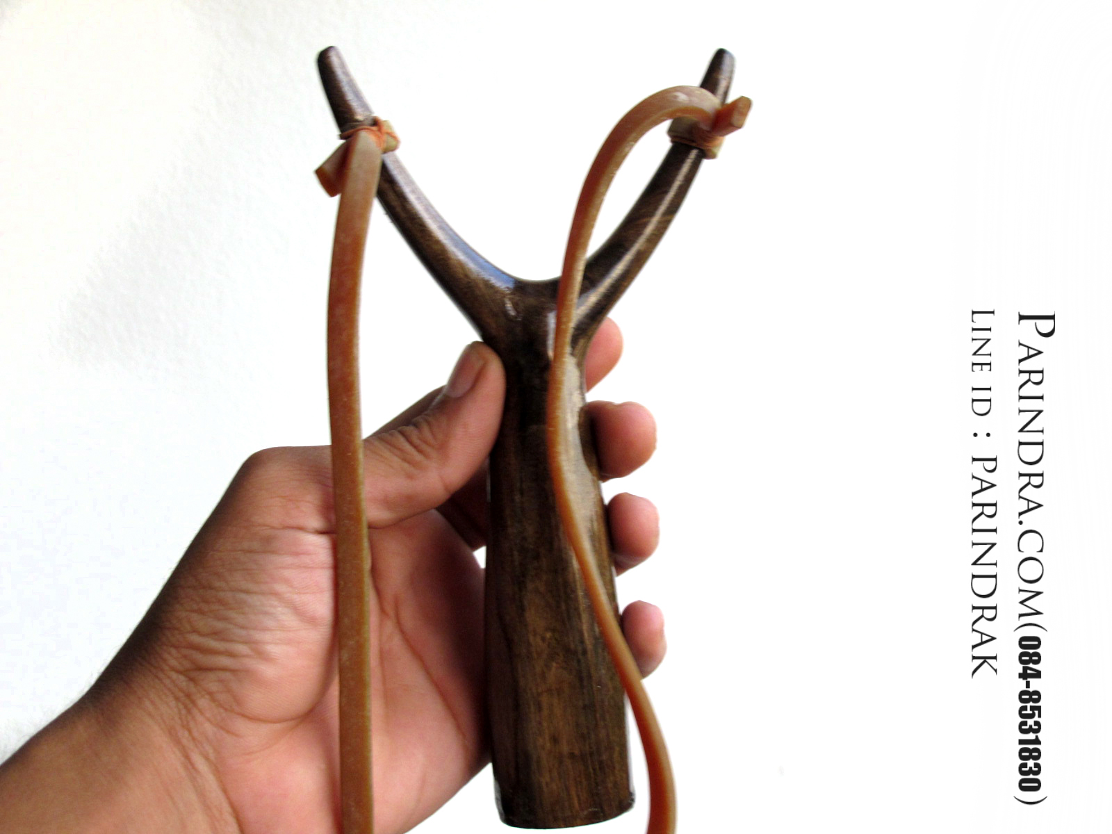 หนังสติ๊กไม้มะเกลือขัดมัน เงา สวยงาม ยิงแม่นๆ A5