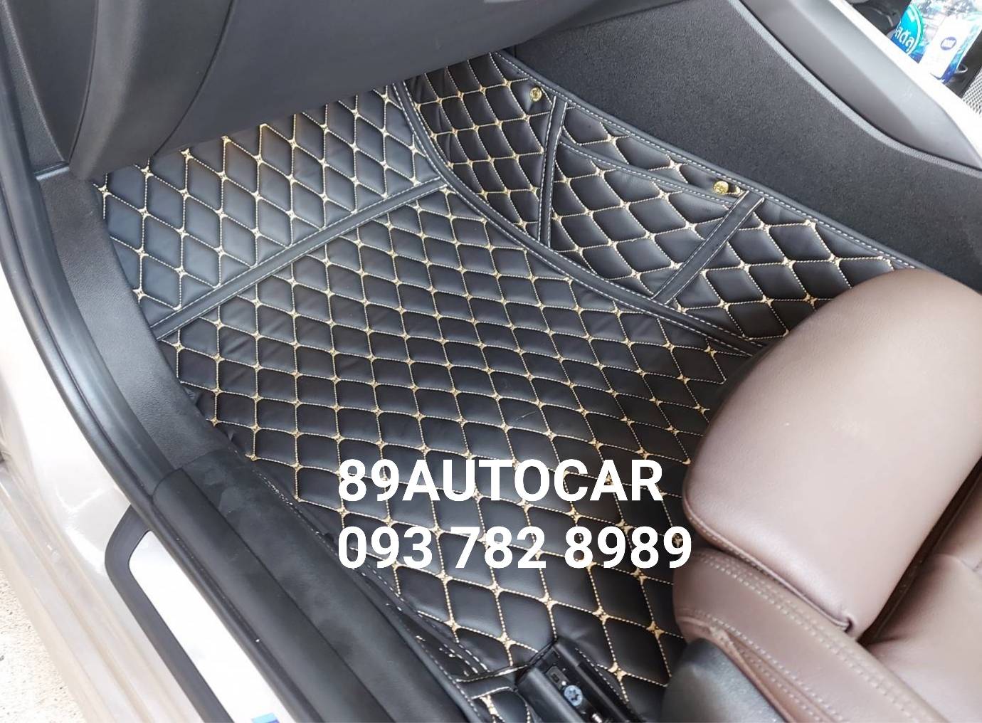 พรมรถ BMW 330LI G28 พรม6D สีดำด้ายทอง + ท้าย