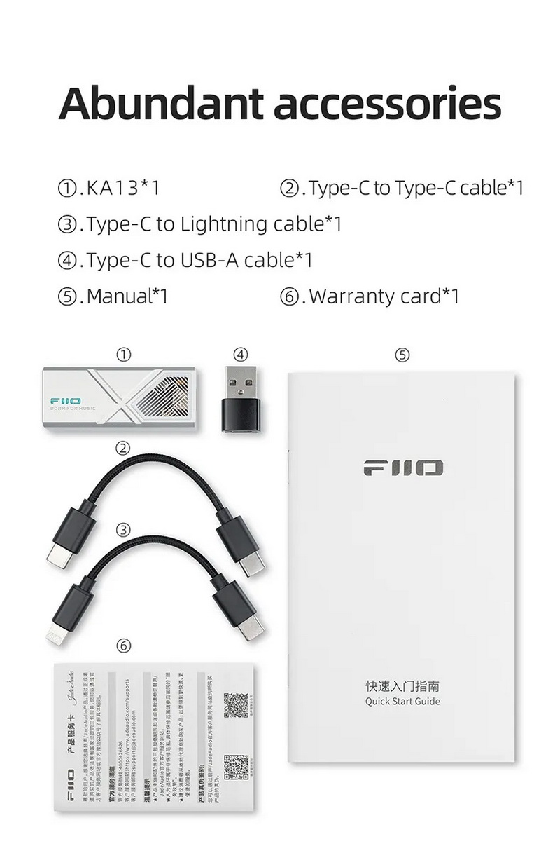 FiiO KA13 DAC/AMP พกพา ชิป Dual DACs + Dual Op-Amps รองรับ Hi-Res ประกันศูนย์ไทย