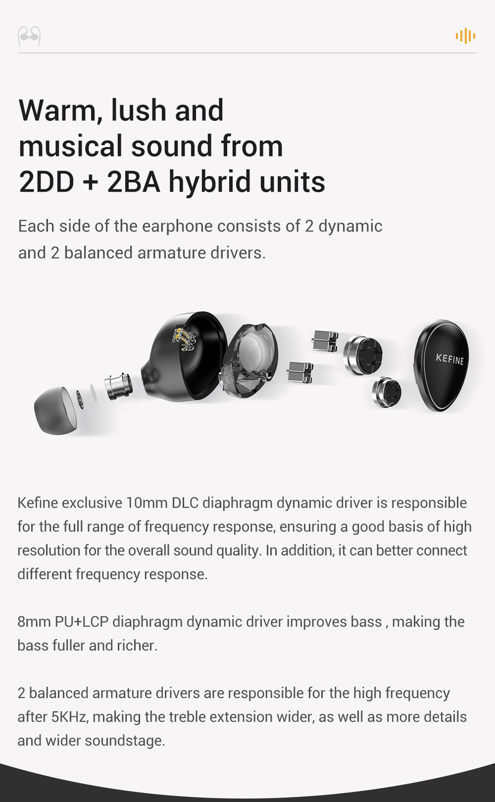 Kefine Quatio หูฟัง IEMs Hybrid 4 ไดรเวอร์ 2DD+2BA เปลี่ยนท่อนำเสียงได้ ปลั๊กหูฟังแบบโมดูลาร์ ประกันศูนย์ไทย