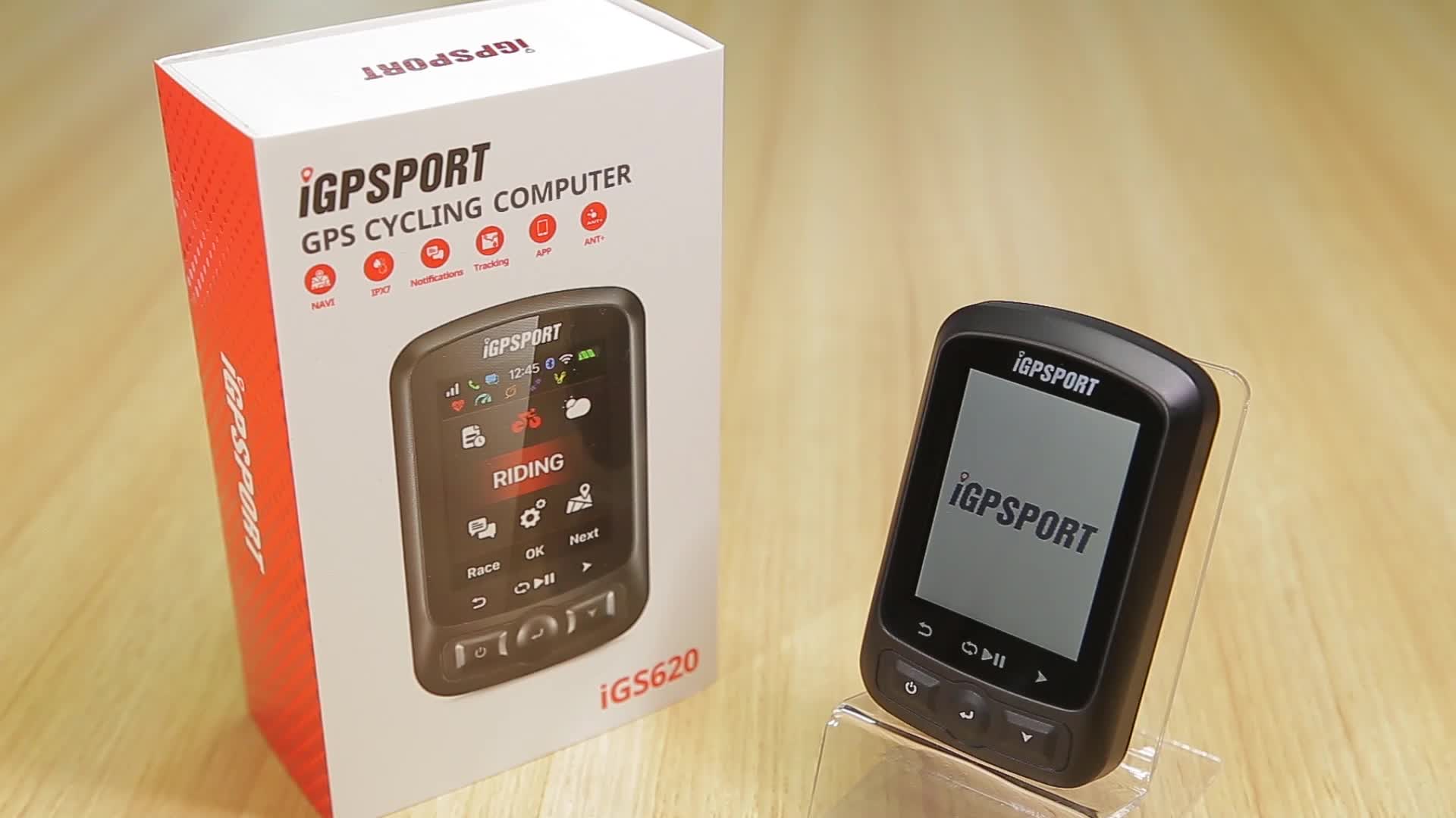 ไมล์จักรยาน IGPSPORT IGS620 ANT+ ฟังก์ชั่นเครื่อง GPS หน้าจอสี